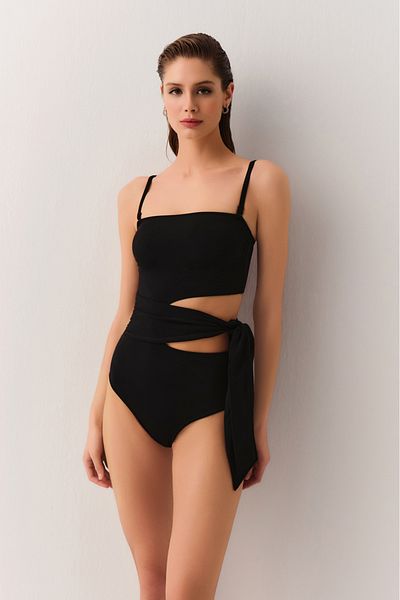 SUWEN Side Tie Strapless Swimsuit