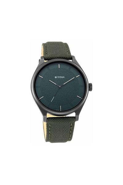 Generic Titan Men Nylon Neo Analog Green Dial Watch 1802Nl02 Nr1802Nl02 Band Color Green