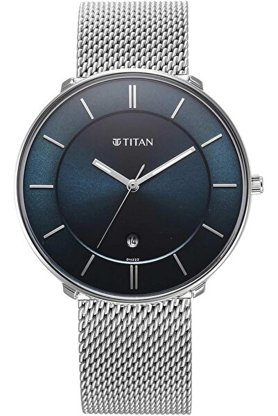 Generic Titan Noir Blue Dial Analog Stainless Steel Strap Watch For Men 1849Sm02