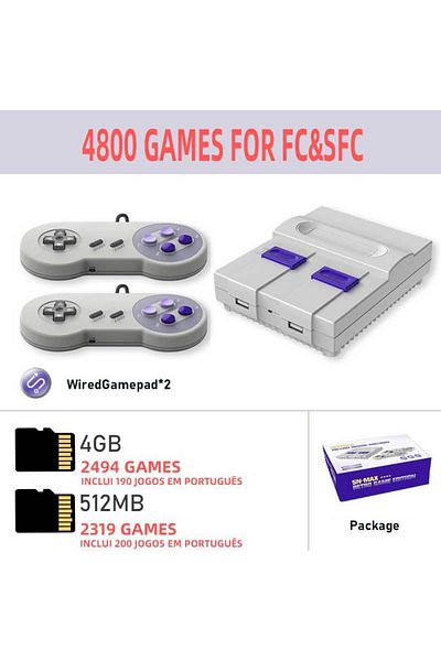 VILCORN 2P Wired BR 4800 VILCORN 16-Bit Wireless/Wired Retro Video Game Console Built-in 4800+ Games for Eve
