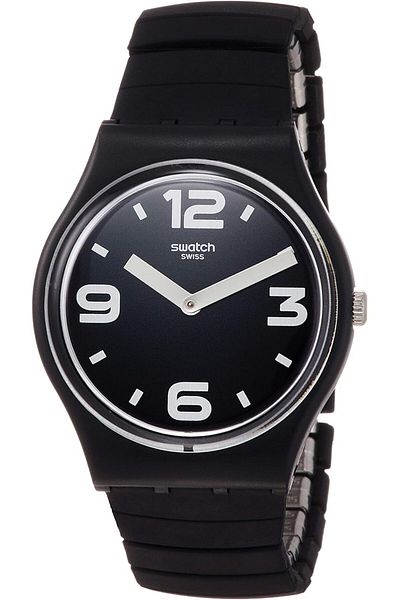 Generic Swatch Originals Blackhot Black Dial Stainless Steel Unisex Watch Gb299B