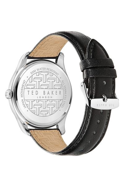 Generic Ted Baker Leytonn Brogue Black Leather Strap Watch Model Bkplts2029I