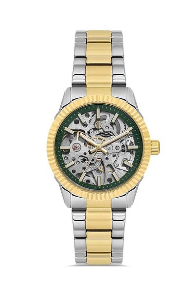 DAVID GUNER Yellow Silver Cord Special Production Automatic Women Wrist Watch