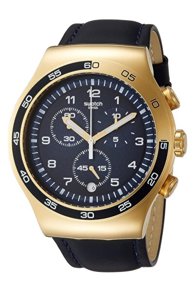 Generic Swatch Men Blue Dial Leather Band Watch Yog409