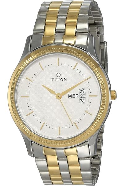 Generic Titan Gents Karishma Analog Silver Dial Men Watch Nm1824Bm01 Nn1824Bm01