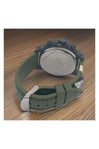 Generic Water Resistant Mens Watch Unisex Watch Army Green Pu Rubber Strap With Green Dial Fashion Watch