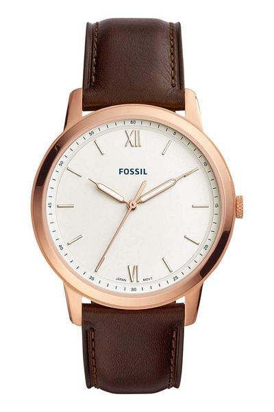 Generic Fossil Mens Quartz Watch Analog Display And Leather Strap Fs5463