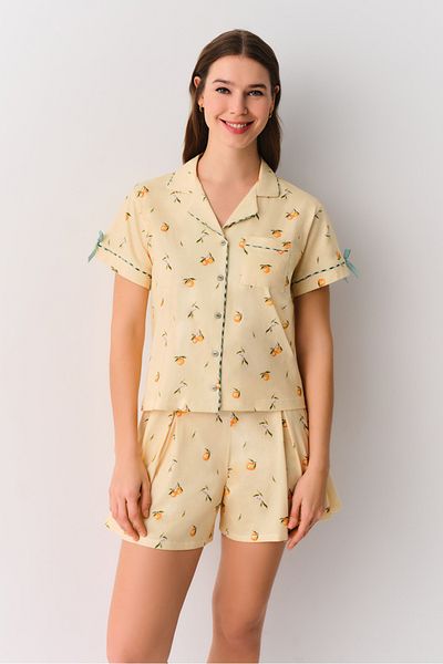 SUWEN Orange Masculine Shorts Set