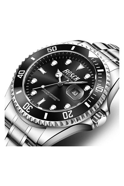 Generic Bosck Watches For Men Analog Mens Watch 44Mm Large Face Easy Read Stainless Steel Business Watch