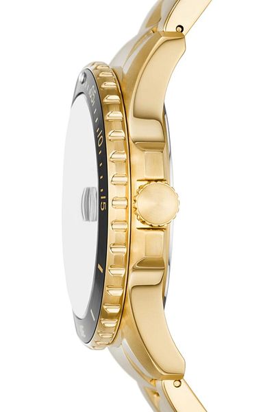 Generic Fossil Men Quartz Stainless Steel Three Hand Watch Color Gold Black Taper Model Fs6035