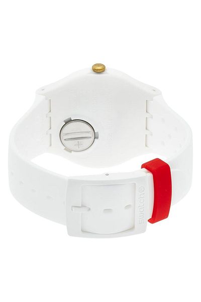 Generic Swatch Unisex Suow400 Originals Analog Display Swiss Quartz White Watch