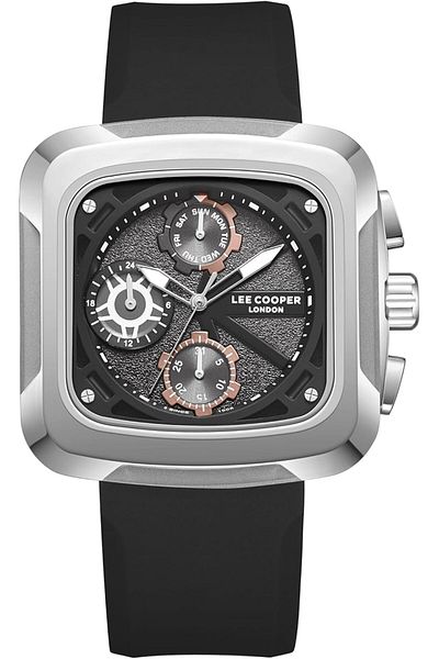 Generic Lee Cooper Men Watch Multi Function Display And Silicone Strap Lc08012 361 Black