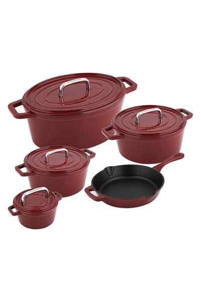 Carl Schmidt Sohn ALPEN cast iron tray with lid 14 cm red