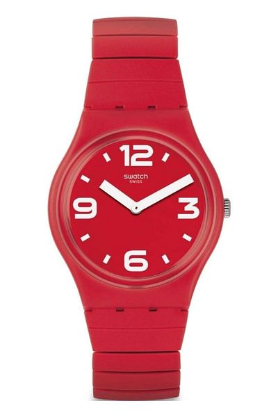Generic Swatch Chili Gr173B Red Stainless Steel Swiss Quartz Fashion Watch