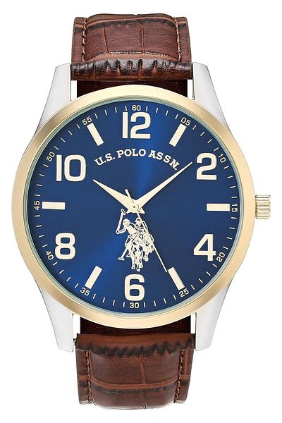 Generic U.S. Polo Assn. Men Quartz Watch With Alloy Strap Brown 16 Model Usc50509Az Gold Quartz Watch