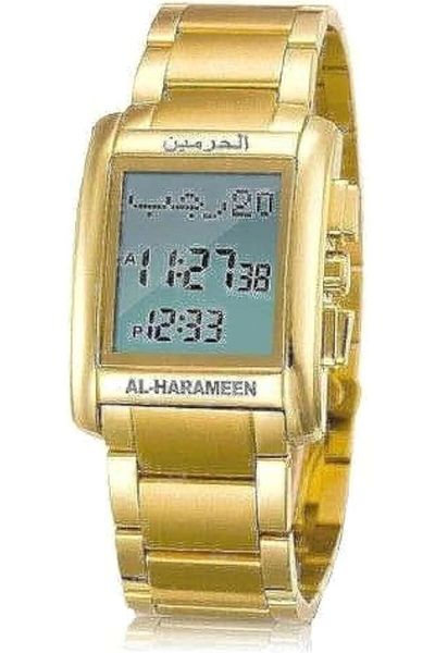 Generic Al-Harameen Men Islamic Azan Stainless Steel Digital Watch Ha 6208G Silver