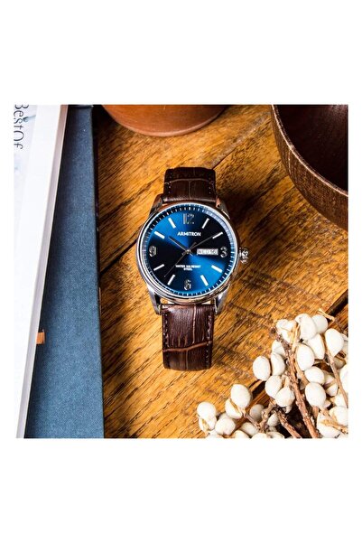 erorex Men 20 5048 Day Date Function Dial Croco Grain Leather Strap Watch