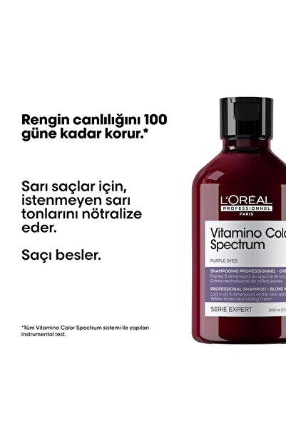 L'oreal Professionnel L'oreal Professional Vitamino Color Spectrum Sarı Saçlar İçin Besleyici Silver-Mor Şampuan 300 ml