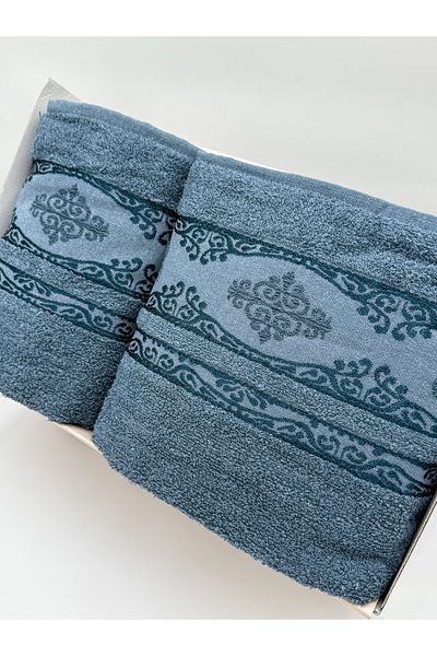 AYHANHOME Σετ πετσετών μπάνιου 2 τεμαχίων Jacquard Box 90x150 και 50x90