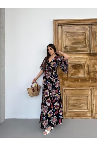 Miasista Zambak Desen Kravuze Elbise