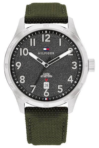 Generic Tommy Hilfiger Forrest Mens Black Dial Stainless Steel Watch 1710593