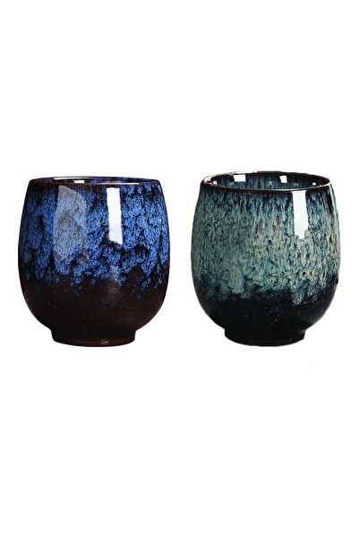 Generic مجموعة XiuWoo من كوبين قهوة مزدوجين الجدار متعدد الألوان