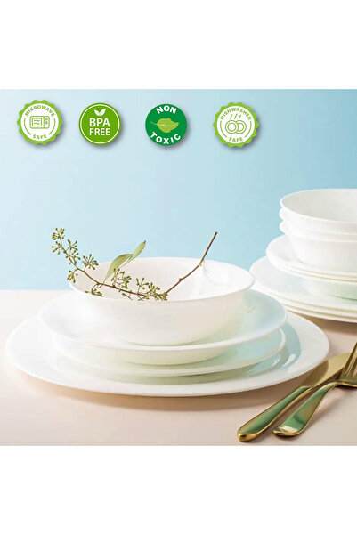 Melrich 38 Pcs Opal ware Dinner Set Dishwasher safe Microwave safe Freezer safe