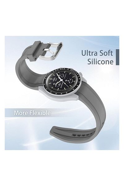 erorex Bands For Moon Watch Curved No Gap Silicone Strap Compatible With Omega