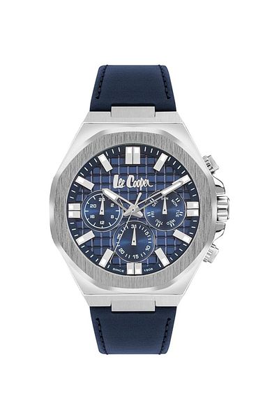 Generic Lee Cooper Men Watch Multi Function Display And Leather Strap Lc07983 399 Dark Blue