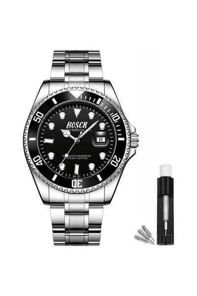 Generic Bosck Watches For Men Analog Mens Watch 44Mm Large Face Easy Read Stainless Steel Business Watch