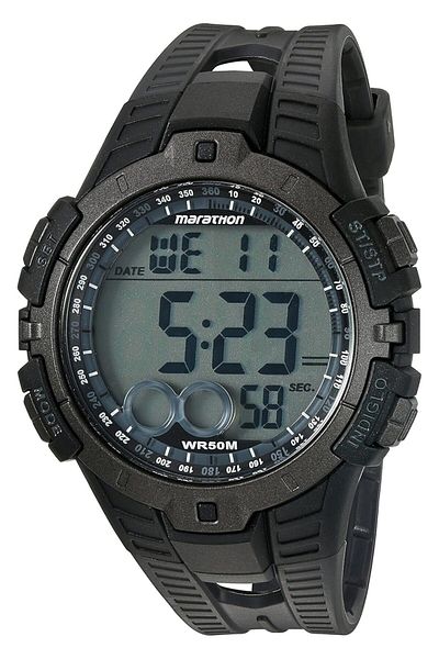 Generic Timex Marathon Men T5K802 Digital Full Size Black Gray Resin Strap Watch