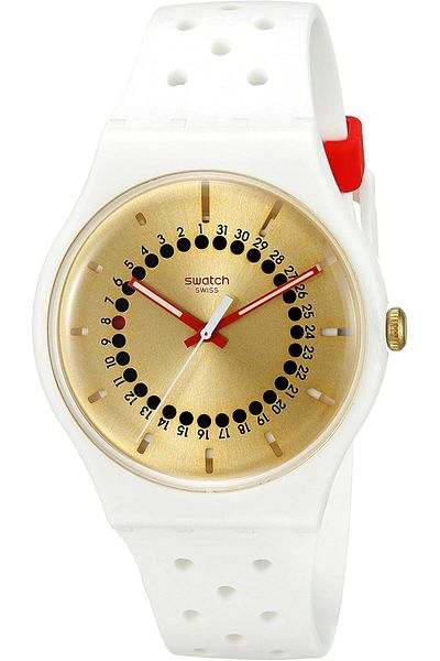 Generic Swatch Unisex Suow400 Originals Analog Display Swiss Quartz White Watch