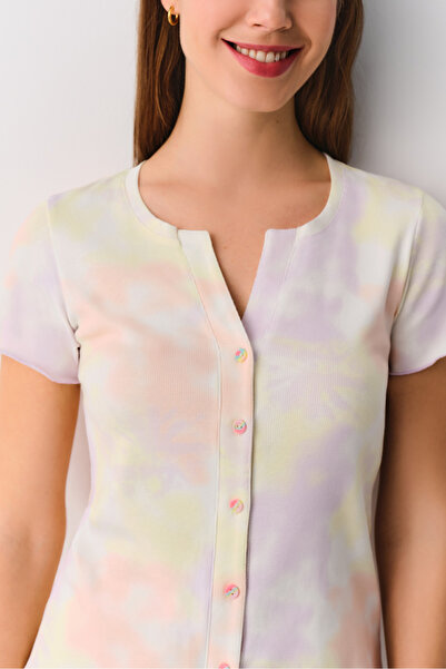 SUWEN Mina Gömlek Yaka Şort Pijama Takımı