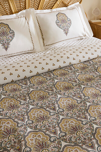 Karaca Home Cherly %100 Pamuk Çift Kişilik Pike Takımı Hardal