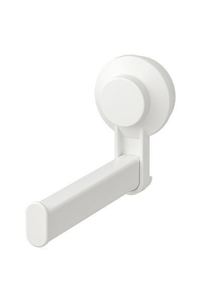 IKEA حامل ورق التواليت TISKEN مع كوب شفط، أبيض