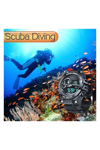 Generic Mens Digital Watch 50M Waterproof Alarm Clock Military Watches For Men For Activities