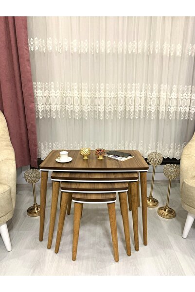 Evmob Home Çift Katlı 4lü (dörtlü) Lüx 1. Sınıf Mdf Zigon Sehpa 4lü Sehpa