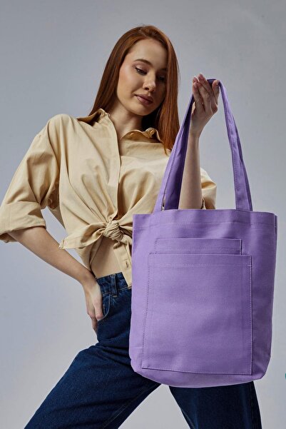 Çınar Bez Çanta 2 Cepli Lila Gabardin Çanta