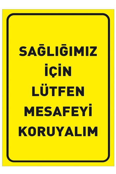 New Jargon Za naše zdravlje, molimo - žuti znak 35x50cm, održavajmo distancu