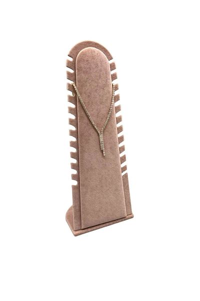 MeGass Dekor Producție internă Riyad Model țesătură din piele intoarsa Culoare Dusty Rose 31/11 Cm Stand de prezentare pentru pandantiv-anklet