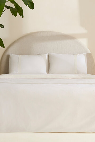 Karaca Home طقم غطاء لحاف مزدوج من القطن بنسبة 100% من سييلو باللون الأبيض