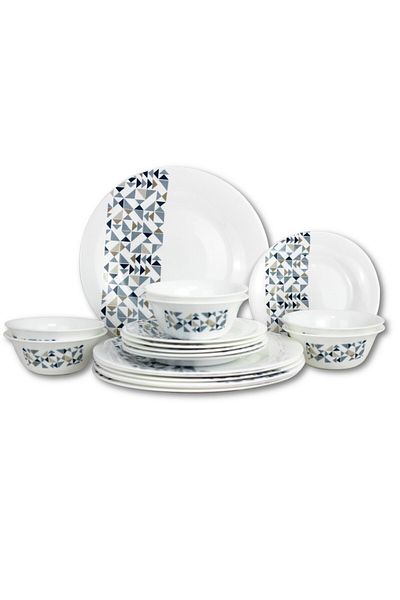 Melrich 10 Pcs Opal ware Dinner Set Durable, Dinner , Dessert plate, Bowl, Serving Bowl BPA Free