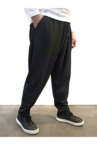 Reis Еластични плисирани панталони тип харем - черни