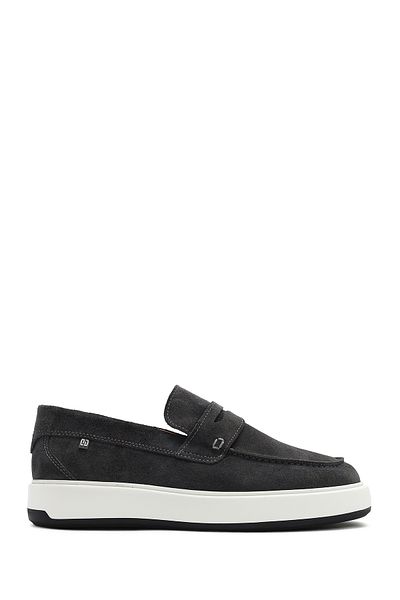 Derimod Men's Gray Suede Leather Casual Loafer 25Sfd 707310
