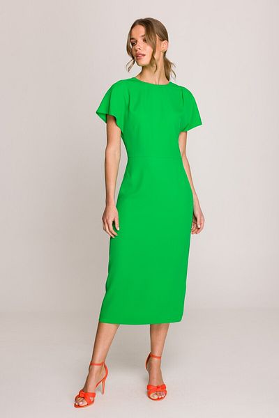 Stylove Dress with back neckline and side slit