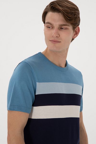 U.S. Polo Assn. Men's Slim Fit Crew Neck Navy Blue T-Shirt 50306459 -Vr033