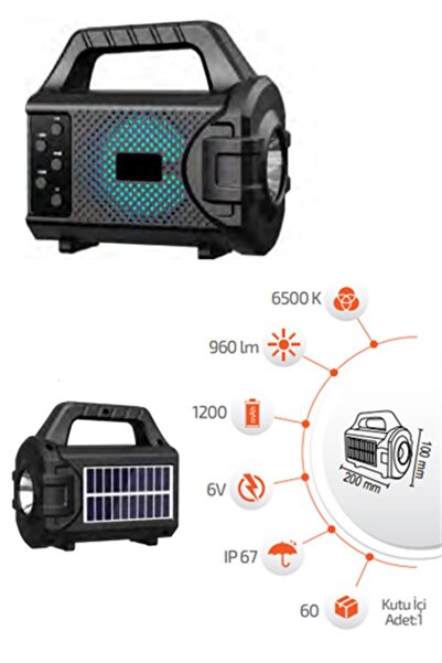 Forlife 60w Solar Radyolu Fener