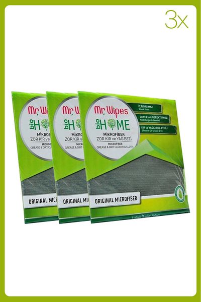 Farmasi Mr Wipes Microfiber Hard Dirt and Oil Cloth 40X40Cm 3 Pieces