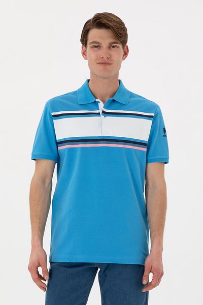 U.S. Polo Assn. Men's Regular Fit Polo Neck Turquoise T-Shirt 50306858 -Vr093