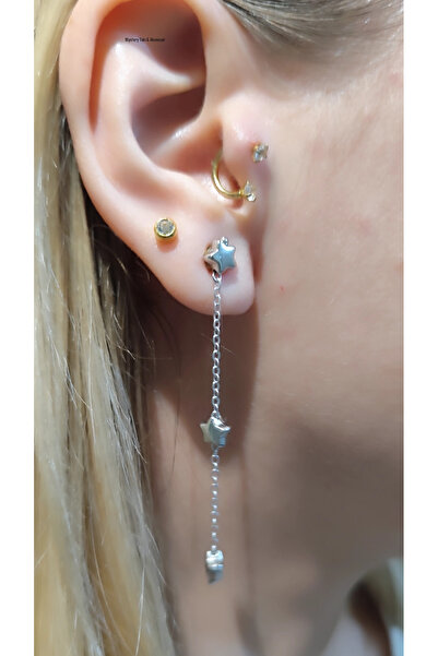 MYSTERY TAKI AKSESUAR Star Chain Dangle Earrings